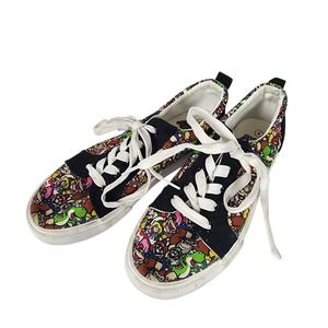 Ground Up Super Mario Bros Canvas Sneakers Kids Size 4‎ Cartoon Character Shoes